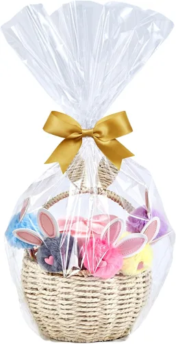 Vista 10 de Wowfit Bolsas de celofán, 10 unidades de 9x20 pulgadas Bolsas de celofán transparentes perfectas para regalos, presentes, botellas de vino