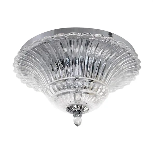 Vista 4 de Elegant Designs FM1002-CHR - Lámpara de techo (cristal con 2 luces, diseño de pétalos, cromado)
