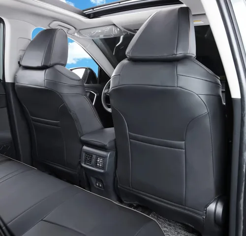 Vista 2 de Fundas de asiento de automóvil RAV4 de ajuste personalizado para Toyota RAV4 LE Limited XLE 2019 2020 2021 2022 2023 2024 con piel sintética