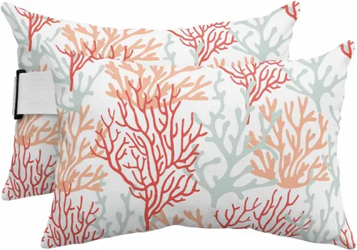 Vista 18 de PIEPLE Blue Flower - Almohada rectangular para reposacabezas para exteriores e interiores, 11 x 16 pulgadas, relleno de poliéster, impermeable