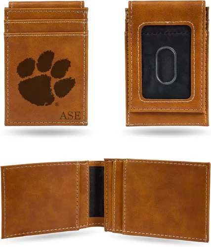 Vista 39 de Rico Industries NCAA Arizona State Sun Devils Brown - Cartera de bolsillo frontal personalizada con grabado láser - Delgada/ligera - Gran artículo