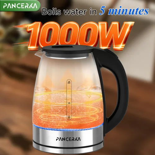 Vista 8 de Hervidor eléctrico, sin contacto de plástico con agua, boca ancha para una fácil limpieza, apagado automático, hervidor de té y caldera de agua