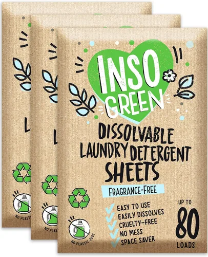 Vista 8 de Hojas de detergente ecológico para lavandería - 80 lavados de ropa Hojas de detergente - 40 sin envase de plástico Detergente en hojas para lavadora