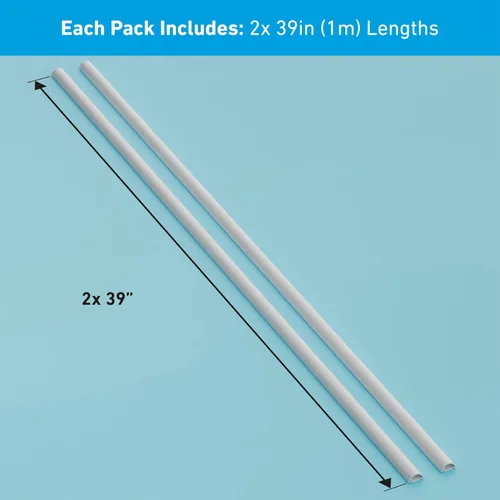 Vista 4 de D-Line Ocultador de cable semicircular, cubierta de cable patentada, para ocultar cables de montaje en pared de TV, canaleta para cables, cubiertas