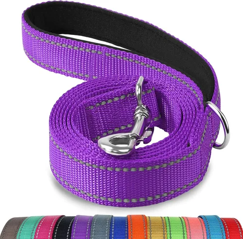 Vista 14 de Joytale - Correa reflectante de doble cara para perro, 6, 5 y 4 pies, resistente de nailon, asa acolchada, para pasear perros pequeños y medianos