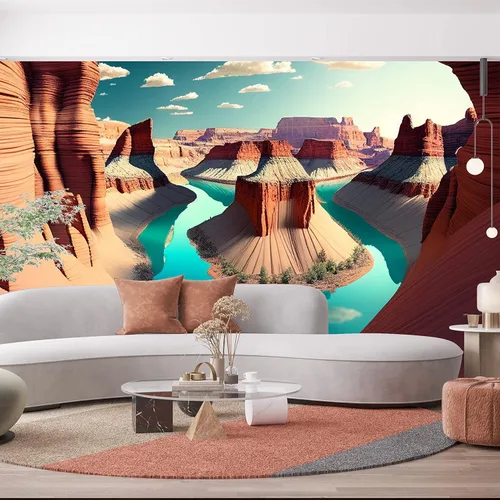 Papel pintado 3D del Gran Cañón, paisaje del parque nacional en Arizona, vista de la ciudad de Arizona, arte mural de pared grande para dormitorio,