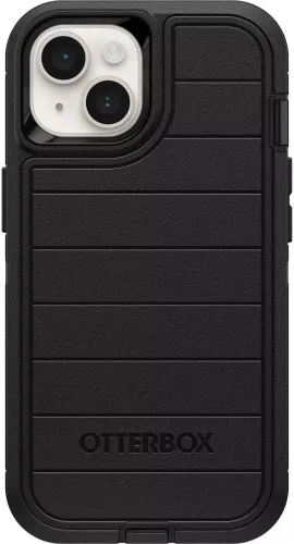 Vista 2 de Funda OtterBox Defender Series Edición Sin Pantalla para iPhone 14 e iPhone 13 (Solamente) - Clip de Funda Incluido - Protección de Defensa Negro