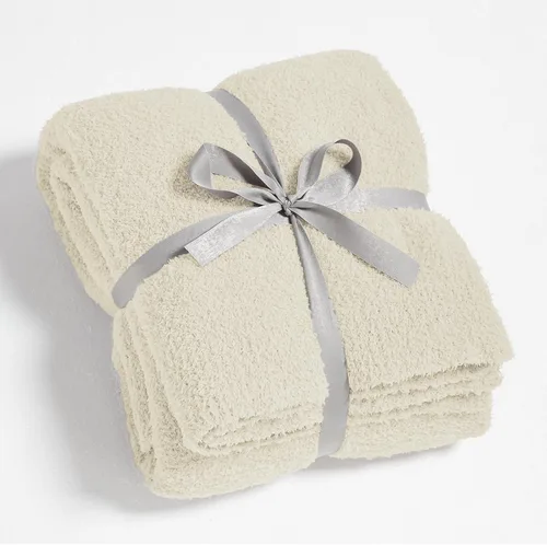 CYMULA Manta de Punto Súper Suave Tamaño Throw Beige - Ligera Afelpada Esponjosa Mullida Cálida Acogedora Mantas y Throws para Sofá Cama Uso en