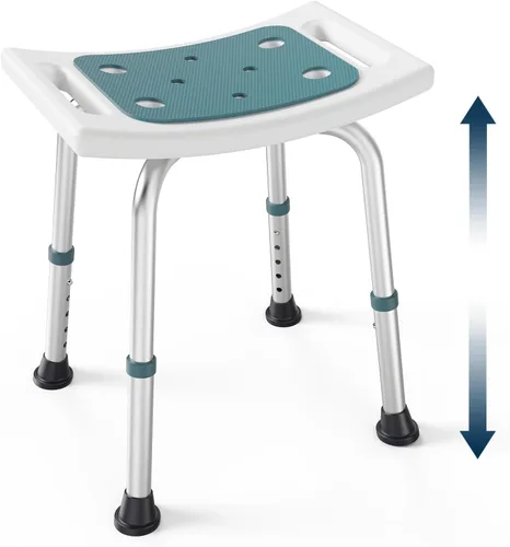 Vista 10 de PELEGON Silla de ducha para ducha interior (350 libras), altura ajustable, asiento acolchado, silla de ducha para ancianos y discapacitados, silla