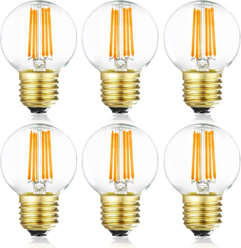 Vista 10 de Leools - Bombilla LED atenuable G16.5 de 40 W G16 1/2 LED, bombilla Edison de 2700 K, 4 W, bombilla LED E26 de globo para ventilador de techo