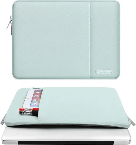 Vista 112 de MOSISO Funda vertical de poliéster con bolsillo para laptop de 13 pulgadas, para computadora MacBook Air M4, M3, M2 y M1 de 2025 a 2018 y Pro M2