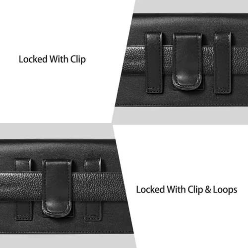 Vista 4 de Funda de piel sintética para teléfono celular con clip para cinturón, compatible con iPhone 17 Air 16 Plus Galaxy S26+ S25+ S25 FE S25 FE Note 20