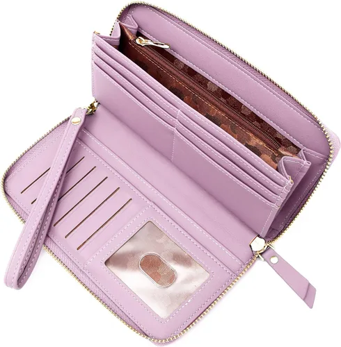 Vista 2 de GEEAD Custom Design Wristlet Wallets for Women PU Leather RFID Blocking Wallet