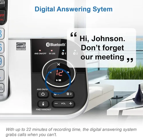 Vista 4 de VTech VS112 Teléfono Inalámbrico para el Hogar con Contestador, Bloqueo de Llamadas, Identificador de Llamadas, Intercomunicador y Conectar a