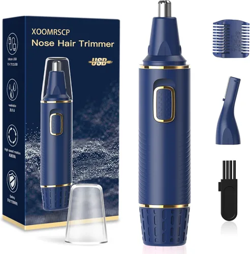 Vista 36 de XOOMRSCP Recortadora de pelo de nariz para hombres, recortadora de pelo recargable 3 en 1, sin dolor, multifuncional, para orejas y nariz, con Negro