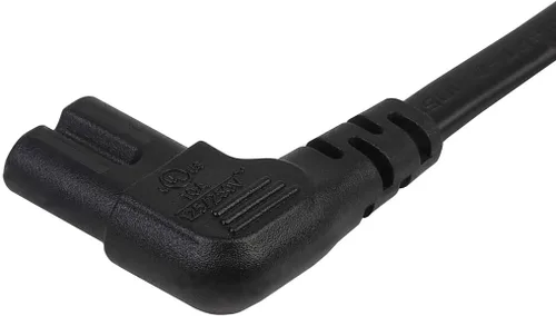 Vista 3 de Cable de alimentación de 6 pies, cable de alimentación de TV LCD en ángulo de 90°, 2 clavijas, figura 8, cables de alimentación en ángulo tipo L IEC