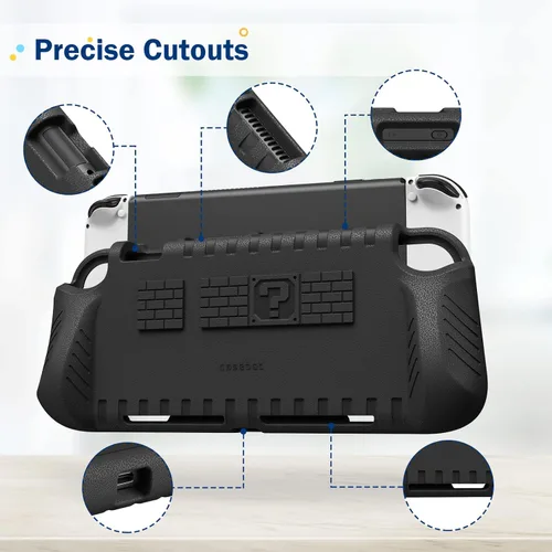 Vista 6 de Fintie Kids Case for Nintendo Switch OLED Model 2021 with Game Card Slots - Kids Friendly Ultralight Shockproof Protective Cover, Ergonomic Grip