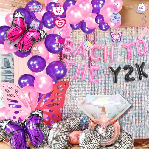 Vista 5 de JeVenis Bach to the Y2K Globos Y2K Bach Party Decoración Retro 70s despedida de soltera