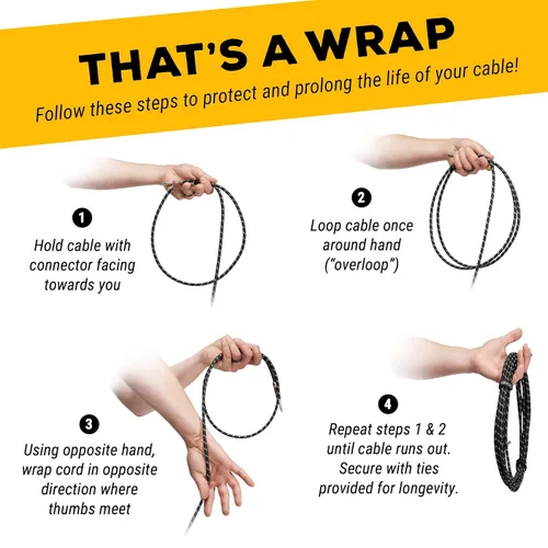 Vista 7 de GLS cable de audio para guitarra, cable TS de 1/4 de pulgada, cable para instrumento de 1/4 de pulgada para bajo y guitarra eléctrica, de tweed