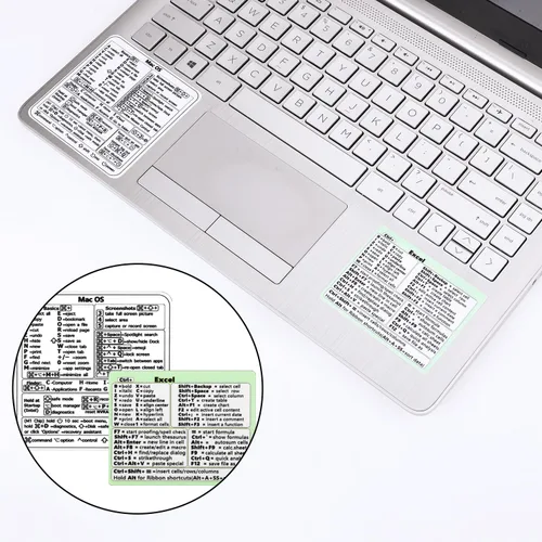 Vista 3 de 2 calcomanías de acceso directo para Mac, Mac OS Excel, atajos de teclado, adhesivo para Windows, vinilo compatible con MacBook de 13 a 16 pulgadas
