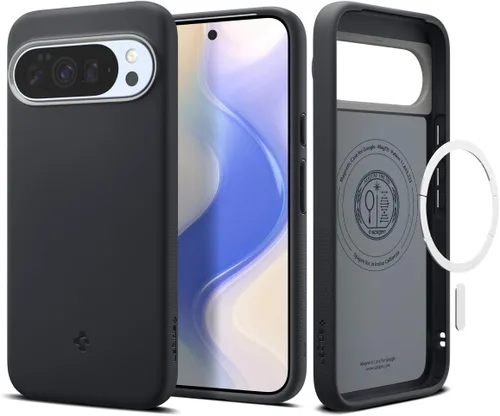 Vista 10 de Spigen para Pixel 9a, Funda Nano Pop MagFit (2025) [Compatible con accesorios MagSafe] - Negro y sésamo (2025)