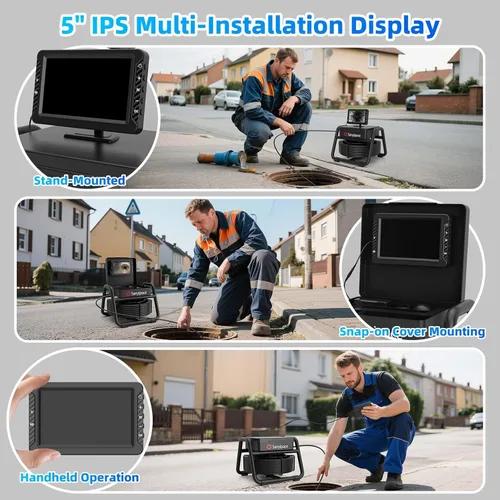 Vista 2 de Sanyipace Cámara de Alcantarillado de 18MM, Cámara de Inspección de Drenaje de 66 Pies/20M con Micrófono y Altavoz, Cámara de Tubería Impermeable