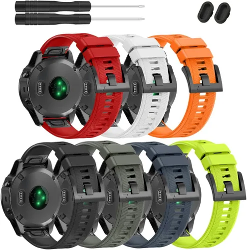 Vista 8 de ZEROFIRE Correas compatibles con Garmin Fenix 5/6/7 Correa de silicona de repuesto para Fenix 5 Plus/Forerunner 935/945/Approach S60/S62/Quatix 5/6
