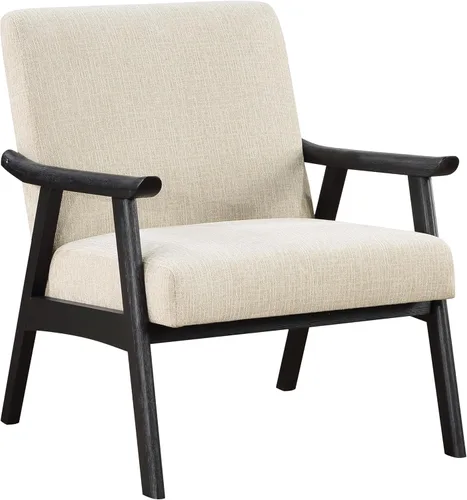 Vista 9 de OSP Home Furnishings Weldon Mid-Century - Sillón moderno, tela de carbón con marco acabado negro