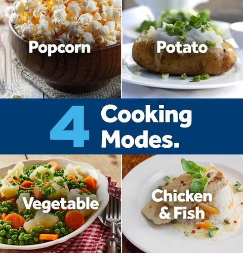 Vista 4 de GE Horno microondas para encimera, capacidad de 1,200 vatios, 2.0 pies cúbicos, 8 ajustes de cocción de ajuste automático, tecnología de bloqueo