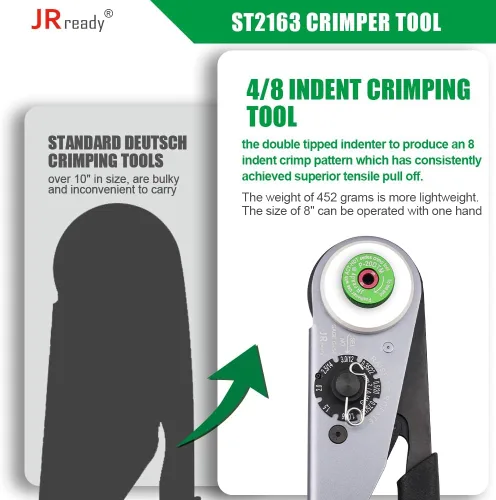 Vista 7 de JRready ST6360 Deutsch DTM Kit de herramientas de engarzado de conectores Deutsch y 2 3 4 6 8 12 pines con contacto sólido, terminal sólido