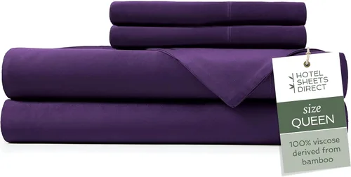 Vista 69 de Hotel Sheets Direct - Juego de sábanas 100% viscosa derivada de bambú tamaño individual - sábanas refrescantes con 1 funda de almohada