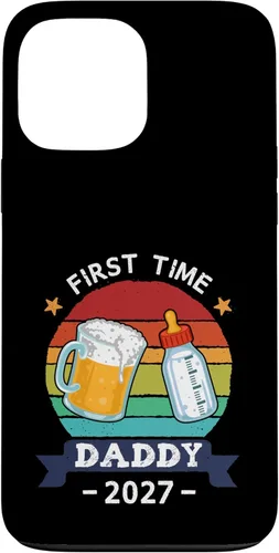 Vista 24 de First Time Daddy 2027 Funny Dad to Be Pregnancy Reveal Case for iPhone 16