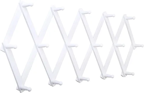 Vista 36 de SKOLOO Perchero de pared para sombreros con 14 ganchos, paquete de 2, de madera maciza, moderno, perchero de pared expandible para abrigos, Blanco