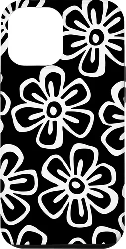 Vista 10 de Funda para iPhone 12 Mini con diseño de flores silvestres en blanco y negro