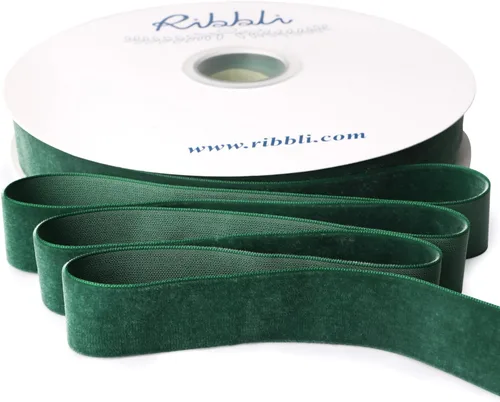 Vista 36 de Ribbli - Cinta de terciopelo marrón de 1 pulgada, carrete continuo de 25 yardas - Cinta navideña marrón para envoltorios de regalo, manualidades