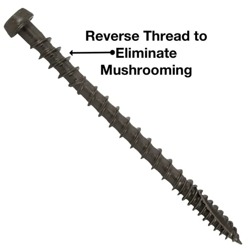 Vista 37 de Tornillo de madera compuesto gris castillo de 2-3/4 pulgadas, cabeza de accionamiento Torx/Star Drive Head - Recubierto Exterior - Compatible