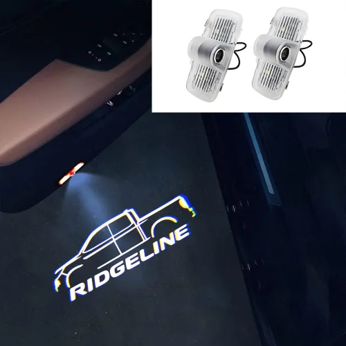 Vista 6 de 2 piezas Proyector LED de Logo para Puerta de Automóvil Lámpara de Bienvenida Luz de Puerta Kit de Luces de Charco Ridgeline Compatible
