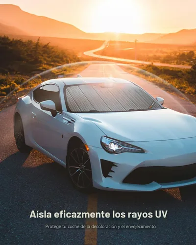 Vista 4 de Pigenius Parasol de parabrisas para Mazda MX-5 Miata 2006-2015, acabado plateado metálico Brushed Silver