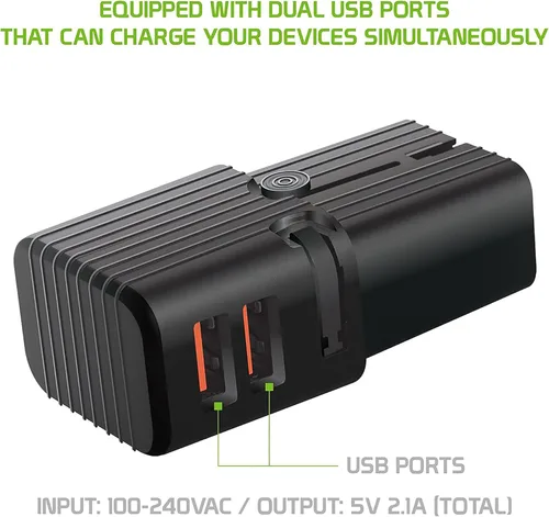 Vista 4 de Adaptador USB universal dual funciona para Motorola Moto E para poder y viajes en todo el mundo entre EE. UU./EU/CN/AUS/NZ/Reino Unido