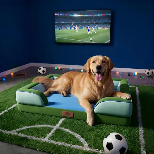 Vista 251 de Comfort Expression Cama ortopédica para perros extra grandes de 45 x 35 pulgadas, cama para mascotas XL de espuma tipo caja de huevos impermeable