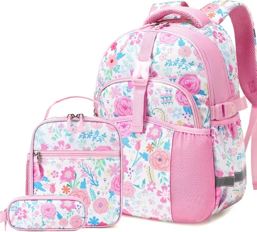Vista 22 de Mochila infantil para niñas de 4 a 8 años, Blackorange-camión, Lindo