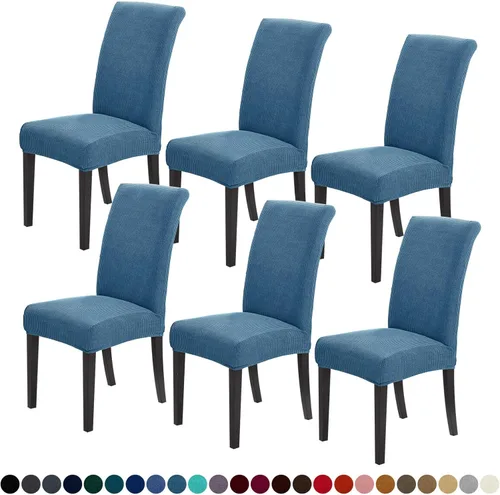 Vista 8 de Joccun - Juego de 4 fundas para sillas de comedor, fundas elásticas para sillas de comedor, fundas de asiento para sillas de comedor, funda
