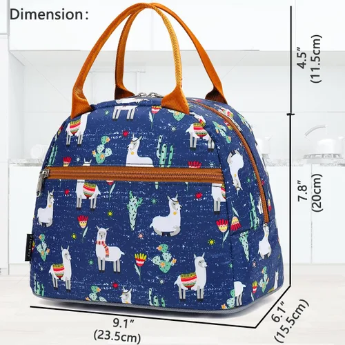 Vista 3 de Bolsa de almuerzo aislada FlowFly - Bolsa de asas organizadora para mujeres/hombres, Alpaca