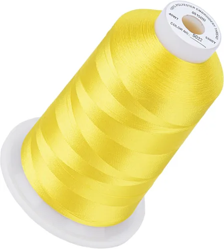 Vista 93 de Simthread 5500 yardas de hilo de bordar, 5000M de alto rendimiento 40WT 100% poliéster – 170+ colores vívidos, clasificado de alta velocidad