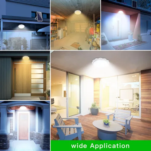 Vista 6 de MEIHONG Solar Lights Indoor Home, Solar Shed Lights,Porch Ceiling Light with Remote (2 Pack/White)