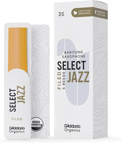 Vista 13 de D'Addario Organic Select Jazz Filed Saxofón 2 medianas, paquete de 5 cañas de saxofón barítono (ORSF05BSX2M)
