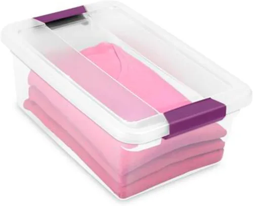 Vista 5 de Sterilite - Caja de almacenamiento apilable de plástico transparente de 15cuartos de galón de capacidad con tapa con trabillas (paquete de 36)