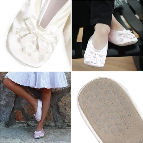 Vista 4 de isotoner Bailarina de satén para niña con perla bordada