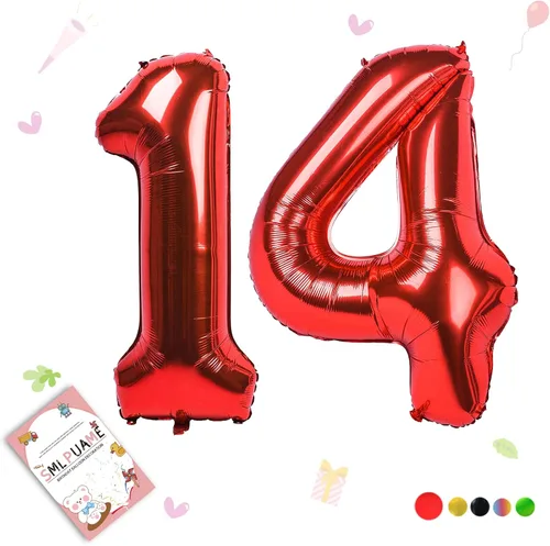 Vista 183 de Smlpuame - Globos grandes de 40 pulgadas de números del 0 al 9, globos numéricos para decoración de fiesta de cumpleaños, globos de helio