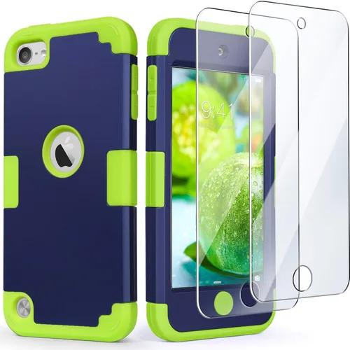 Vista 13 de IDweel Funda rígida para iPod Touch con 2 protectores de pantalla, 3 en 1, funda rígida de policarbonato + silicona a prueba de golpes para niños